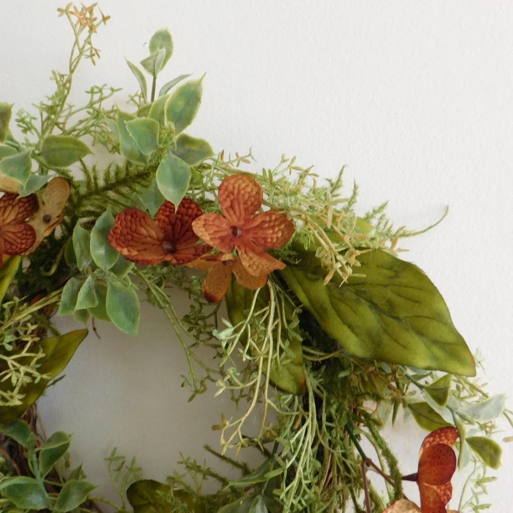Late Summer Early Fall Small Wreath, Fall Decor, Housewarming‎ Woodland Greenery